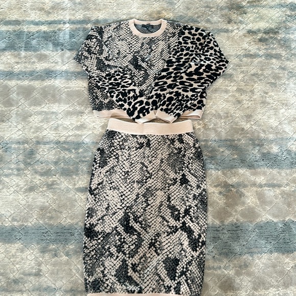 Two Piece Sweater Skirt Set - Picture 1 of 8